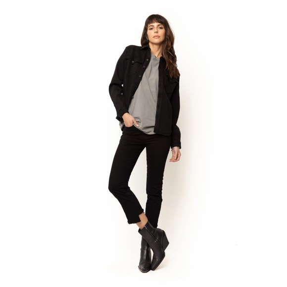 Siwy Women’s High Waist Slim Straight Flare Jeans Cropped Asymmetrical Hem - Picture 9 of 12